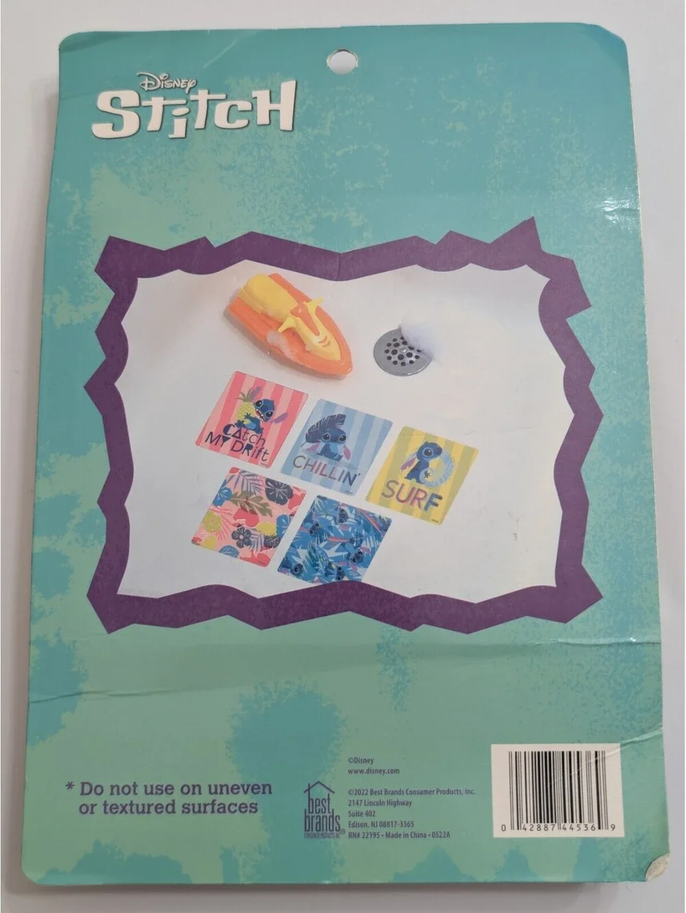 Disney Stitch 5Pk Tub Treads Bath Tub Safety Decals Non Slip Sealed New Other